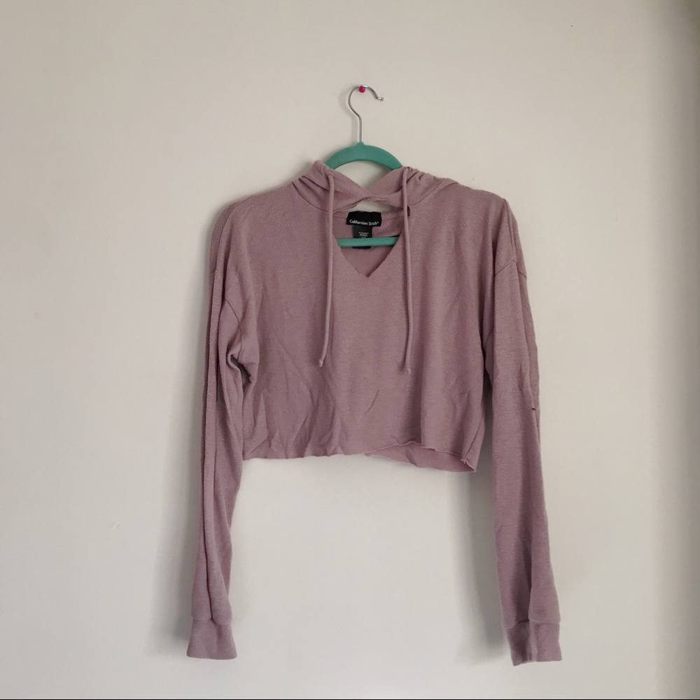 pink hoodie with cut out